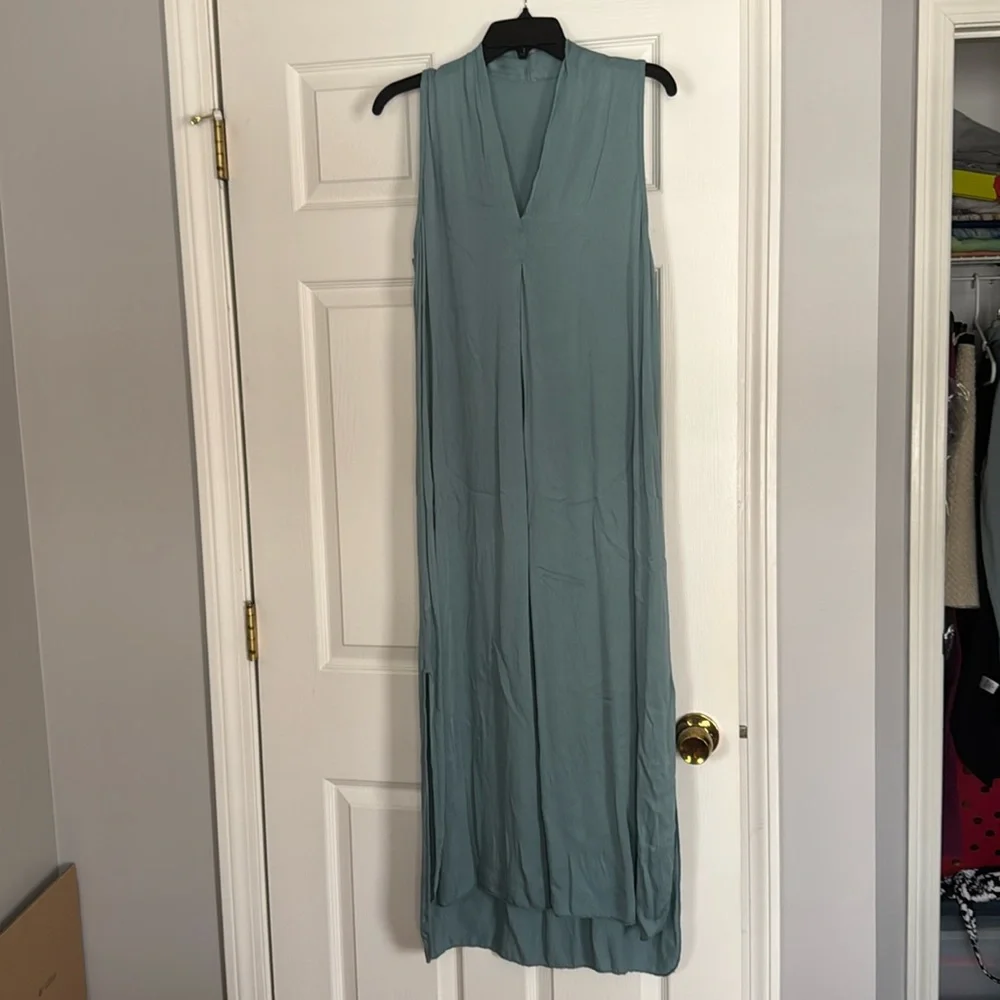 Jade color summer dress - Picture 1 of 9